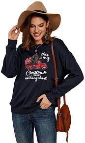 Photo 1 of Women's Christmas Sweatshirt Off Shoulder Long Sleeve Casual Graphic Pullover Shirts DARK GREY
SIZE M