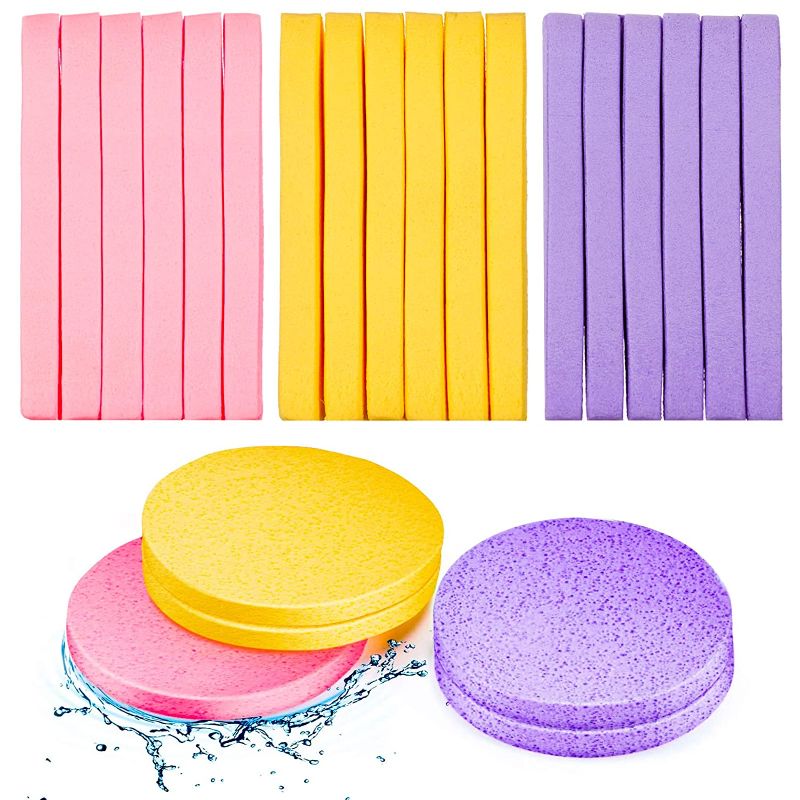 Photo 1 of 2PC LOT
120 Pieces Compressed Facial Sponge Face Cleansing Sponge Makeup Removal Sponge Pad Exfoliating Wash Round Face Sponge (Pink, Yellow, Purple)

CLSEVXY Waterproof Facial Cleansing Brush with 5 Brush Heads for Deep Cleansing, Gentle Exfoliating and 