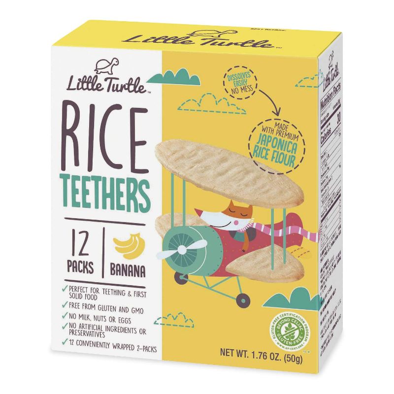 Photo 1 of Little Turtle Rice Teethers, Banana Flavor, 12 wrapped 2 Pack, 4 Count
EXO 01/13/22