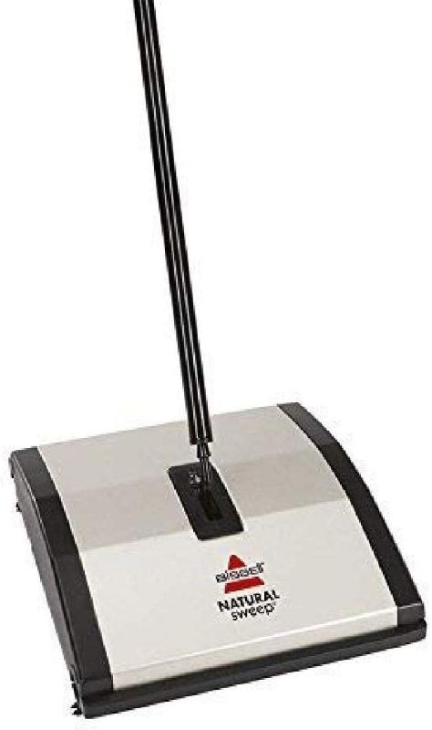 Photo 1 of Bissell Natural Sweep Carpet and Floor Sweeper with Dual Rotating System and 2 Corner Edge Brushes, 92N0A, Silver
