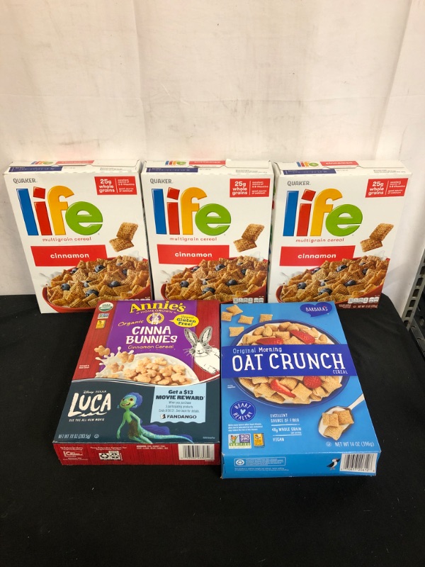 Photo 1 of 5PK LOT, VARIOUS CEREAL, EXP 12/21/21-04/04/22