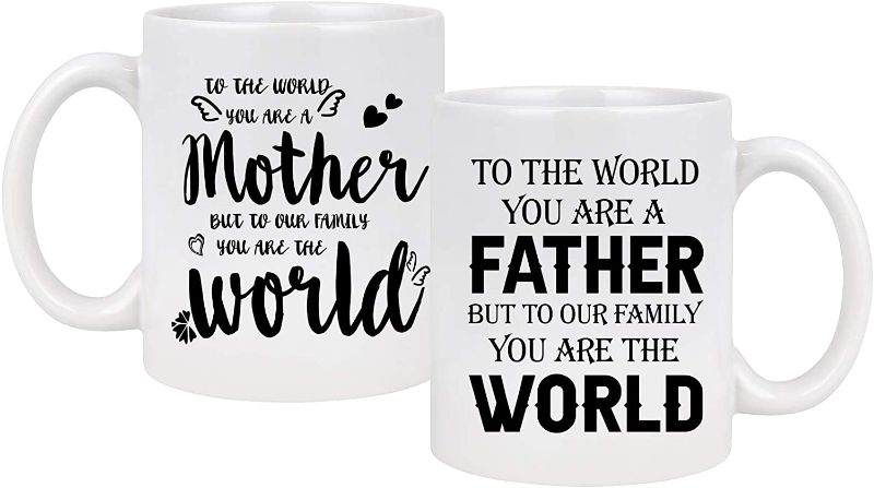 Photo 1 of 2PC LOT
Mom and Dad Mugs - Couple Gifts for New Parents - Worlds Best Mom Dad Gifts - Mom Dad Mug from Daughter Son - Ceramic Mug Set for Him Hers Pregnancy Announcement Gifts 11 Oz

Modwnfy Dad Thanks For Not Shooting Blanks, Your Favorite Offspring Beer