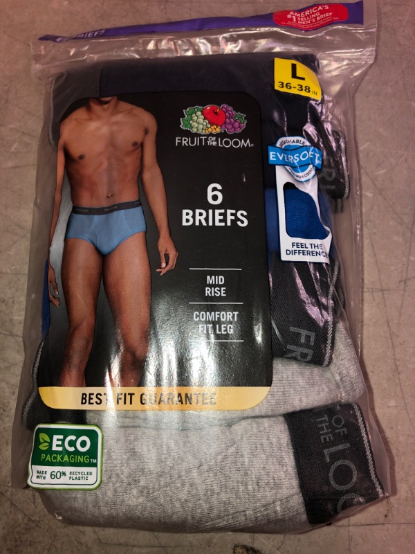 Photo 1 of Fruit of the Loom Men's Tag-Free Cotton Briefs
SIZE L 