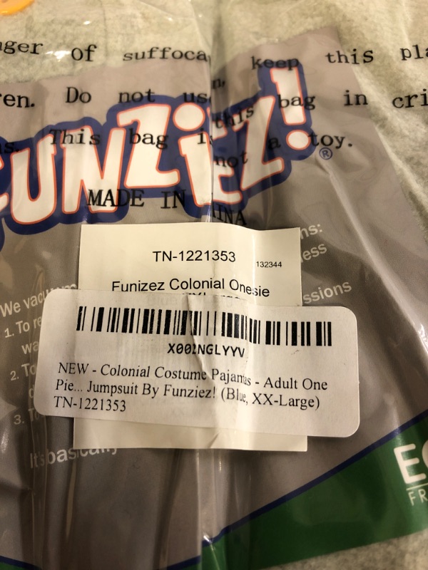 Photo 1 of Funziez! Colonial Pilgrim Costume - Adult One Piece- Patriot Pajamas (Blue, XXL)
2 COUNT 