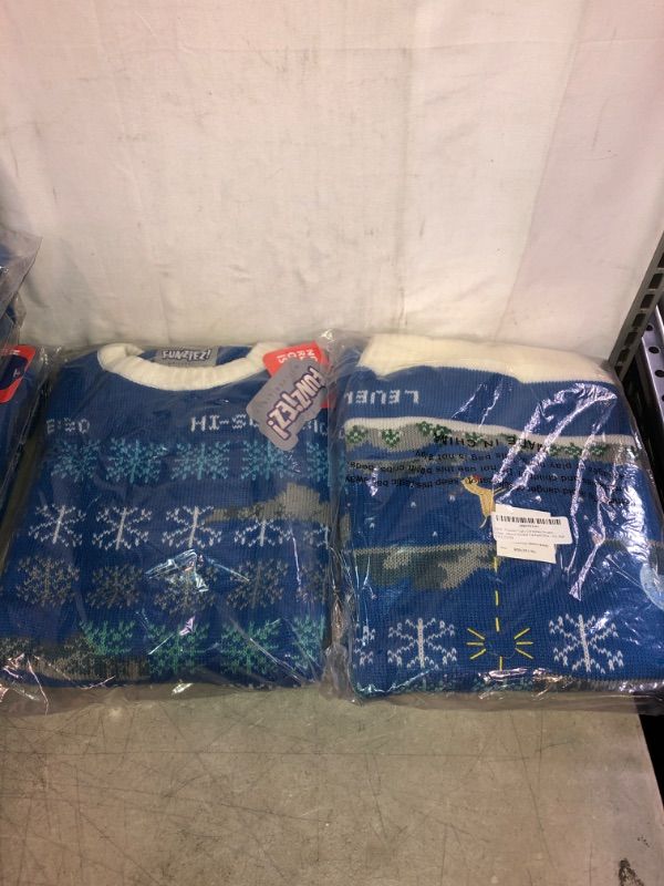 Photo 1 of Funziez! Ugly Christmas Sweater - Ugly Hanukkah Sweater - Holiday Costume
2 COUNT, SIZE XL 