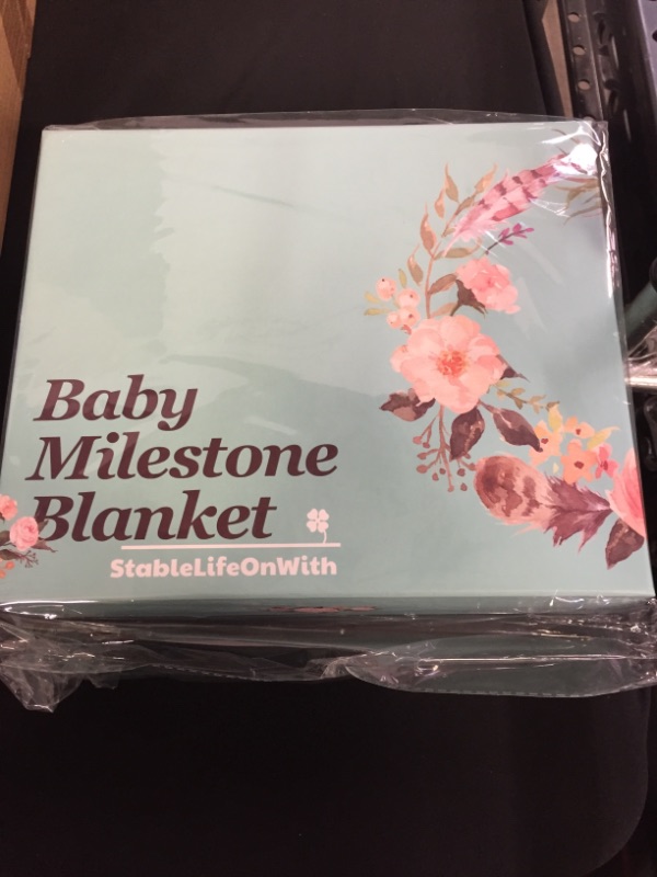 Photo 1 of StableLifeOnWith Baby Monthly Milestone Blanket Girl and Boy - Baby Shower Gifts - Nursery Decor & Swaddle - Floral Blankets for Newborn Photo
