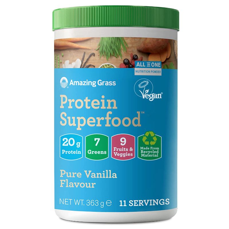 Photo 1 of Amazing Grass Protein Superfood: Vegan Protein Powder, All in One Nutrition Shake, Pure Vanilla, 11 Servings (Old Version)
EXP 12/2021