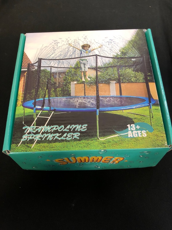 Photo 2 of Cabor Trampoline Sprinkler for Kids - Outdoor Trampoline Water Sprinkler for Water Play, Trampoline Accessories 39ft Sprinkler for Trampoline Shower and Summer Fun
