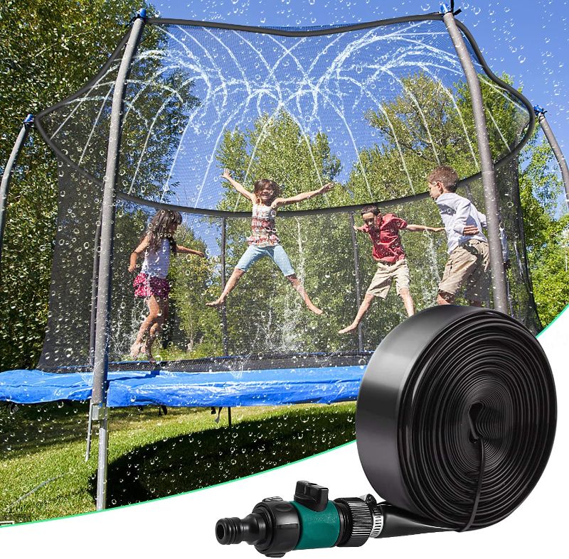 Photo 1 of Cabor Trampoline Sprinkler for Kids - Outdoor Trampoline Water Sprinkler for Water Play, Trampoline Accessories 39ft Sprinkler for Trampoline Shower and Summer Fun
