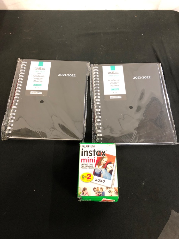 Photo 3 of 3PC LOT
Fujifilm Instax Mini Instant Film Twin Pack (White) EXP 07/23

WallDeca 2021-2022 Academic Planner - Weekly & Monthly Planner, July 2021 - Aug 2022, 8" x 6" Pocket Notebook Size, Flexible Cover, Notes Pages, Twin-Wire Binding (USA 8 x 6"), 2COUNT 