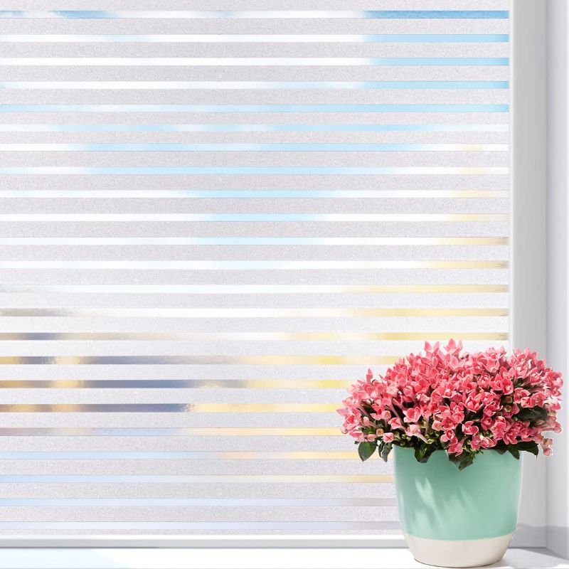 Photo 1 of 2PC LOT
Coavas Privacy Window-Film, Stripe Frosted Glass Window Film, Window Clings for Glass Door Windows, Removable Decorative Sun UV Blocking Window Tinting Film for Home Office, 17.5 x 118.1 inch

SILVER ACCENT WALL
