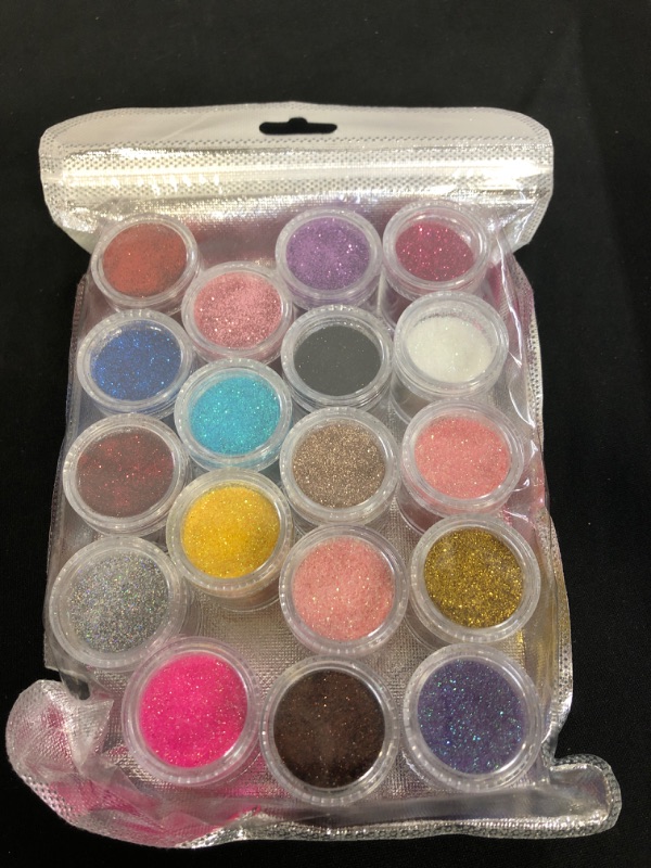 Photo 2 of 18 Colors Holographic Nail Glitter, Chameleon Holographic Mirror Laser Synthetic Resin Pigment, Laser Effect Multi Chrome Manicrure Nail Powder for Salon, 0.45 oz Per Jar(Net)
