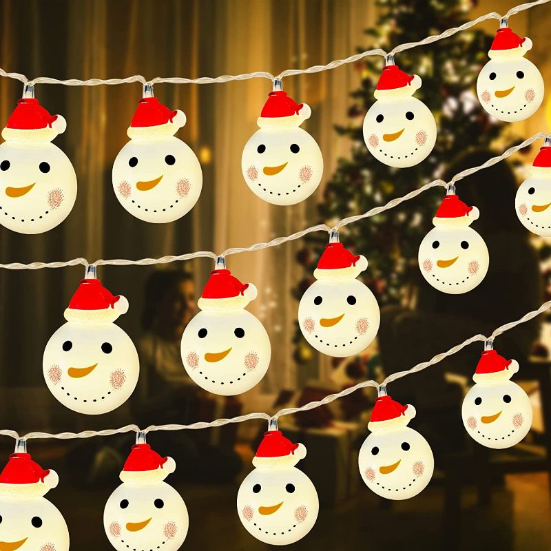 Photo 1 of 2PC LOT CHRITMAS LIGHTS
Christmas Lights String 10ft 20 LED, Warm White Indoor String Lights Christmas Snowman Decorations Waterproof Snowman Lights Christmas Ornaments for Christmas Tree Indoor Outdoor Holiday Decor

LJLNION Lighted Christmas Tree Topper