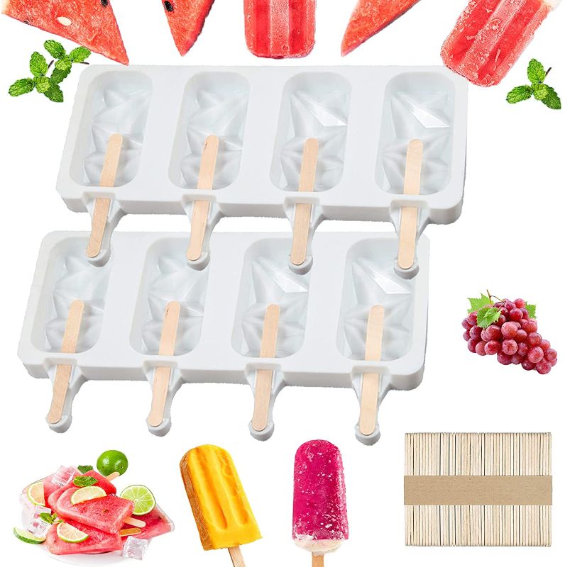 Photo 1 of 2PC LOT
Ice Cream Mould,Silicone Popsicle Molds 4 Cell Ice Pop Mold Popsicle Maker Mold Homemade Popsicle Cakesicle Mold with 50 Wooden Sticks for DIY Ice Cream Dessert Pudding 2 pcs

Regular Mouth Canning Mason Jar Lids Reusable Leak Proof Lids (24-Count
