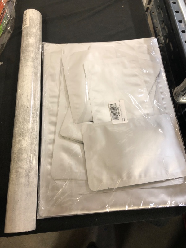 Photo 3 of 2PC LOT
35 Pieces 4 Sizes Mylar Aluminum Foil Bags Metallic Mylar Foil Flat Heat Sealable Bags Storage Bags Pouch for Food Coffee Tea Beans (5 x 7 Inch 6 x 9 Inch 8 x 11 Inch 10x 14 Inch)

Heroad Brand 16.4Ft Gray/White Concrete Contact Paper for Countert