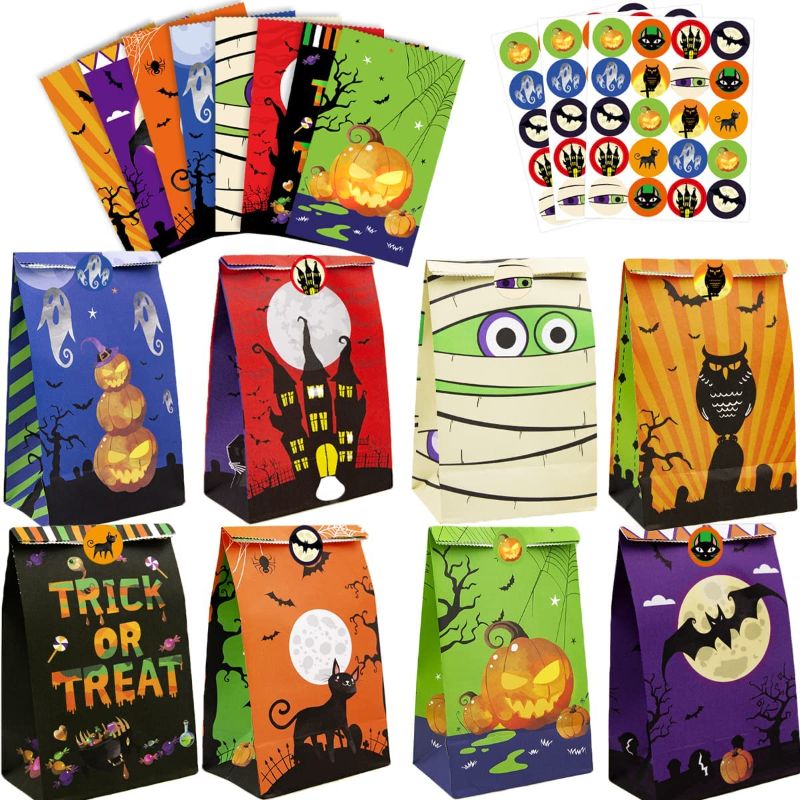 Photo 1 of 2PC LOT
Halloween Treat Bags Trick or Treat Goodie Bags 48PCS Paper Candy Gift Bags with Seal Stickers Halloween Party Supply

Dcolor 4Pcs Thanksgiving Faux Leather Sheets Pumpkins and Turkeys Print Leather and Glitter Fabric for Bows, Earring Making,7.9 