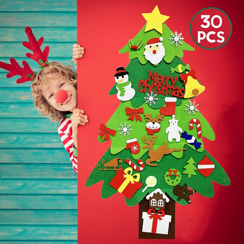 Photo 2 of 2PC LOT
Dozesheep Christmas Snowflake Window Clings Stickers Decorations Removable Xmas Wall Decals for Bedroom Santa Claus Giraffe Party Office Holiday Glass Windows, Dozesheep01a

DIY Felt Christmas Tree, Set with 30PCS Ornaments Home Decorations, Wall 