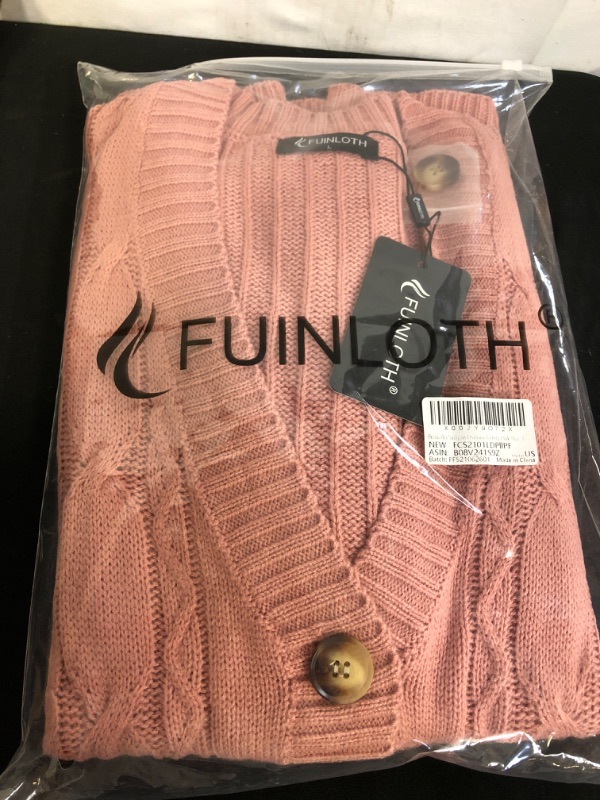 Photo 2 of Fuinloth Women's Cardigan Sweater, Oversized Chunky Knit Button Closure with Pockets
SIZE L