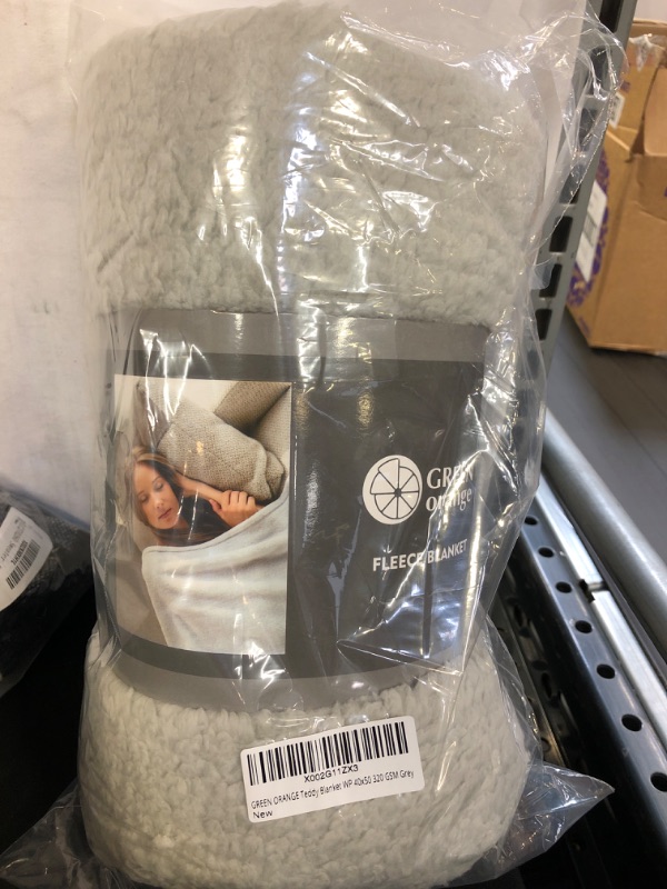 Photo 1 of Baby Blanket for Girls and Boys - 40”x50” Grey - Toddler Blankets - Kids Throw - Newborn Blankets - Warm Sherpa Blankets - Stroller Blanket, Crib
