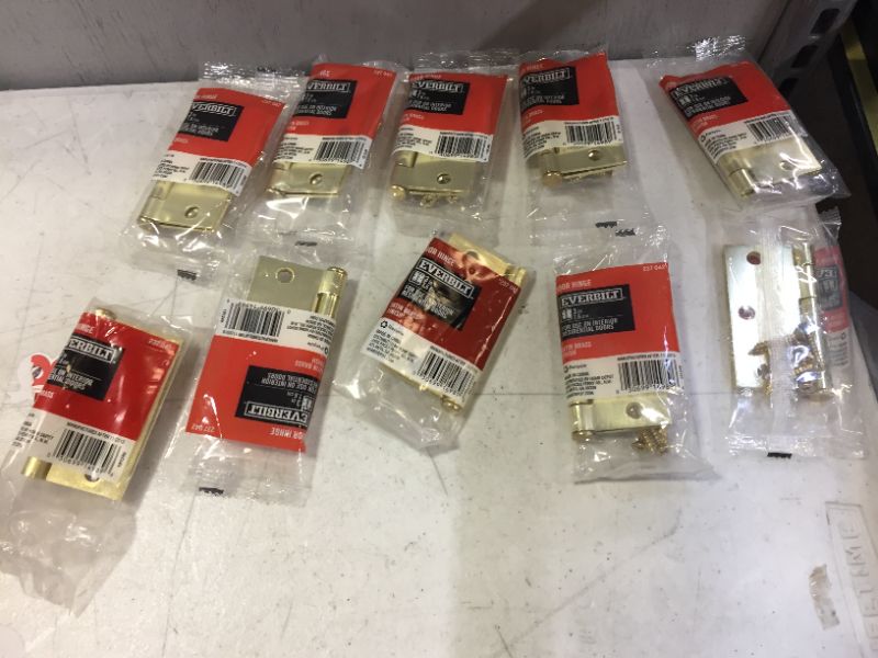 Photo 2 of 3 in. Satin Brass Square Corner Door Hinge 10 pack 
