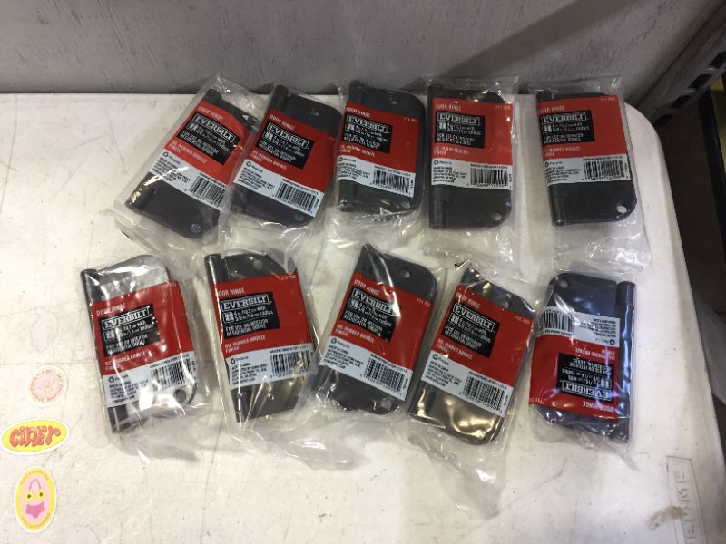 Photo 1 of 4 in. x 5/8 in. Radius Oil-Rubbed Bronze Door Hinge 10 pack 
