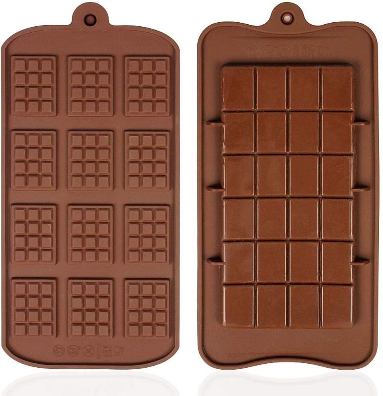 Photo 1 of 2 Pcs Chocolate Moulds Silicone Non-Stick Mini Molds Energy Bar Moulds Reusable Ice Tray Moulds Sweet Moulds Jelly Moulds Baking Molds Kitchen Mould 3 pack  (6pcs total)