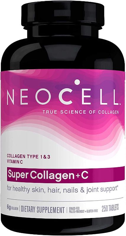 Photo 1 of 
NeoCell Super Collagen+C Tablets Type 1 & 3, 6000 Mg | CVS

exp 05/2022 (factory sealed)