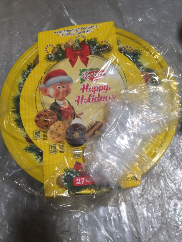 Photo 2 of Keebler Holiday Cookie Tin 14.2oz
(factory sealed )
exp feb 28 2022