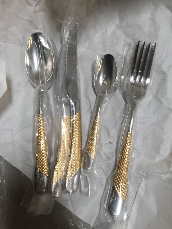 Photo 4 of 16 pcs inox hammered silverware 