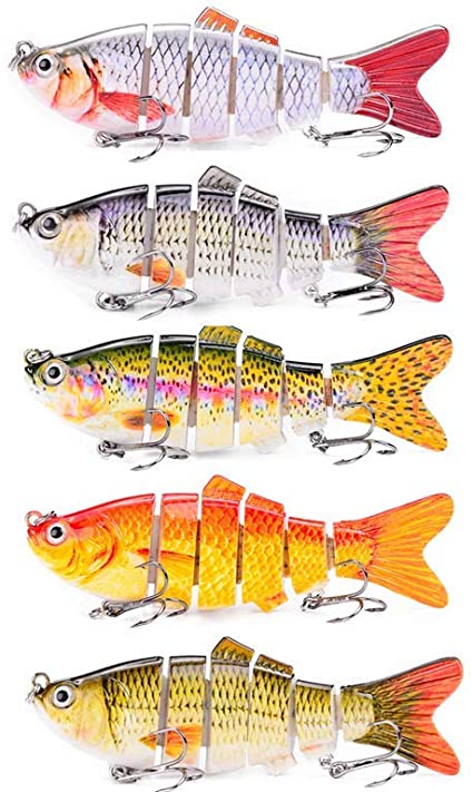 Photo 1 of 
Homthia 5PCS Fishing Multi Jointed Lures for Bass Trout – Lifelike Swimming Slow Sinking Lure Kit Suitable for All Kinds of Fish Freshwater Saltwater