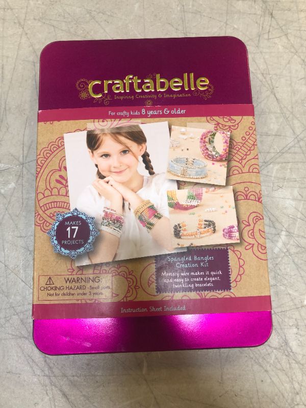 Photo 1 of Craftabelle – Spangled Bangles Creation Kit – Bracelet Making Kit – 366pc Jewelry Set with Memory Wire – DIY Jewelry Kits for Kids Aged 8 Years +
