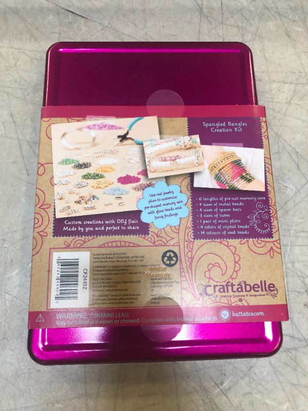 Photo 1 of Craftabelle – Spangled Bangles Creation Kit – Bracelet Making Kit – 366pc Jewelry Set with Memory Wire – DIY Jewelry Kits for Kids Aged 8 Years +
