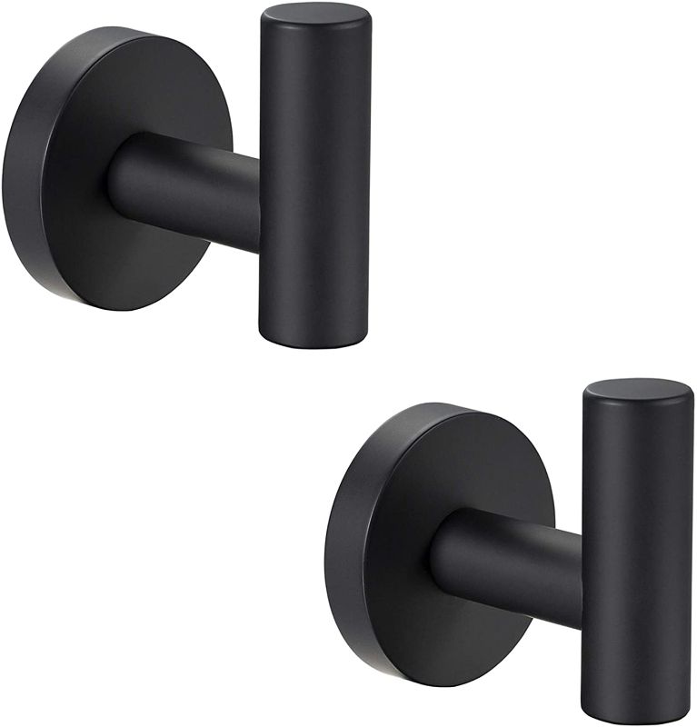 Photo 1 of 2 Pack Towel Hooks, Matte Black