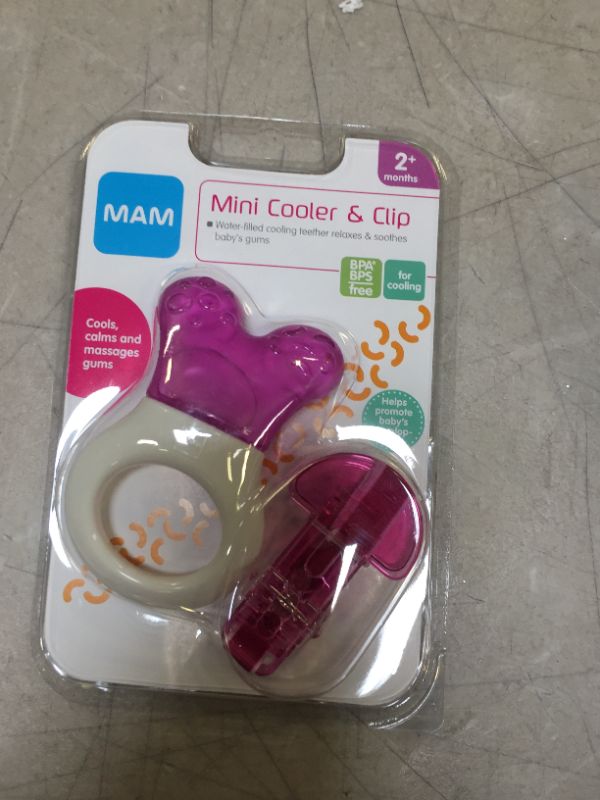 Photo 2 of MAM Mini-Cooler Teether with Clip in Pink

