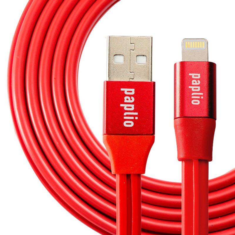 Photo 1 of Paplio SnapIT Patented Interlocking Cable Compatible with Apple iPhone iPad [2-Pack, 3.3ft], Fast Charging Charger for iPhone 12/12 Pro/ 10 X / 8/8 Plus / 7/7 Plus / 6/6 Plus (Red)
