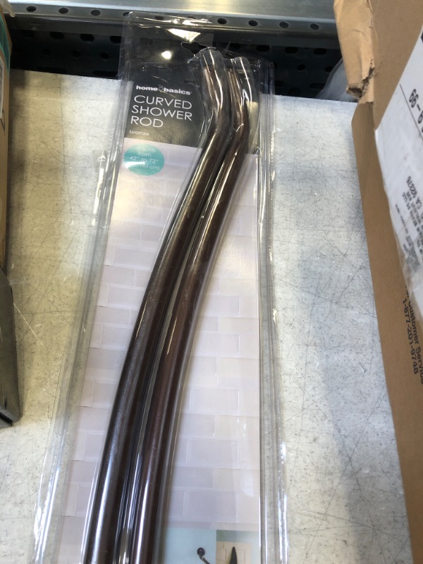 Photo 3 of Home Basics Steel Curved Shower Rod, Bronze