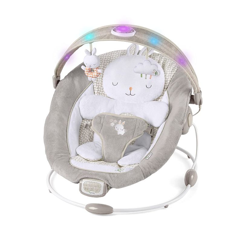 Photo 1 of Ingenuity InLighten Baby Bouncer Seat with Light Up Toy Bar and Bunny Tummy Time Pillow Mat - Twinkle Tails, Newborn and up
