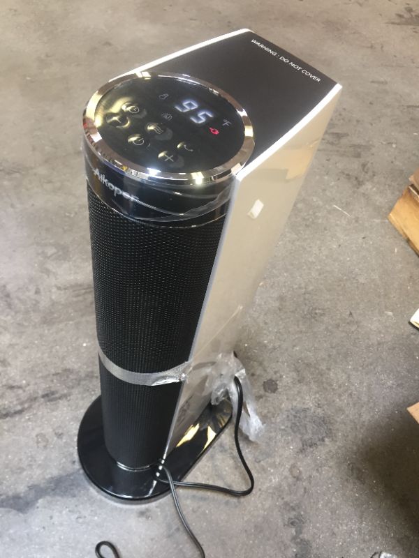 Photo 2 of Aikoper Space Heater, 1500W Ceramic Tower Heater, Portable Electric Oscillating Heater with Adjustable Thermostat, ECO Mode, Remote Control, 8-Hrs Timer, Overheat & Tip-over Protection for Indoor Use
