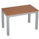 Photo 1 of Avery Aluminum Outdoor Bench in Poly Wood, Silver/Teak
