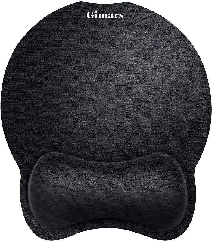Photo 1 of Gimars Upgrade Round Smooth Superfine Fibre Memory Foam Mouse Pad Wrist Rest Support - Ergonomic Mousepad with Nonslip Base for Laptop, Computer, Gaming, Office - Comfortable for Typing & Pain Relief
