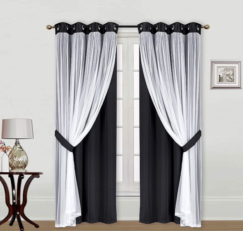 Photo 1 of black and white curtains (2PACK)-------(STOCK PHOTO JUST FOR REFRENCE)