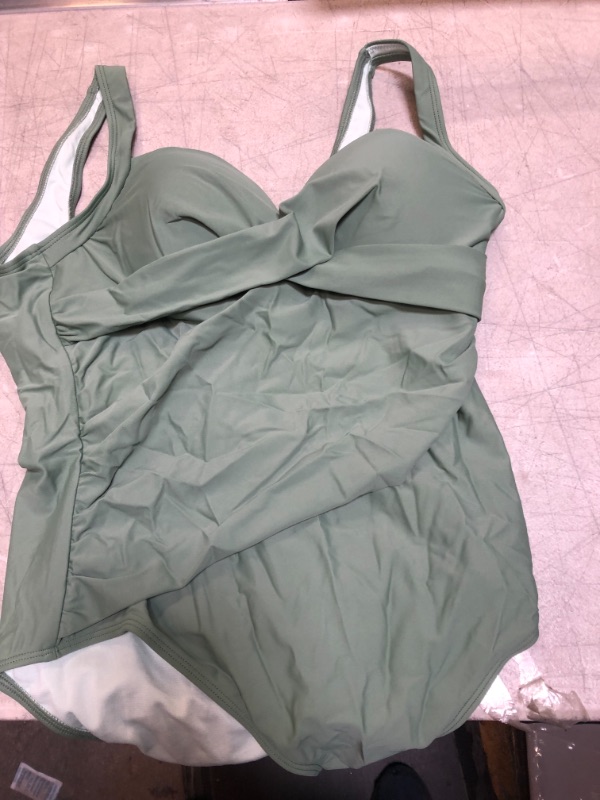 Photo 2 of Forest Adventure Solid Wrap Front One Piece Swimsuit (LARGE)
