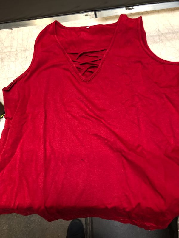 Photo 1 of FASHION WOMEN CASUAL  WINE RED SLEEVELESS SHIRT (SIZE 2XL)