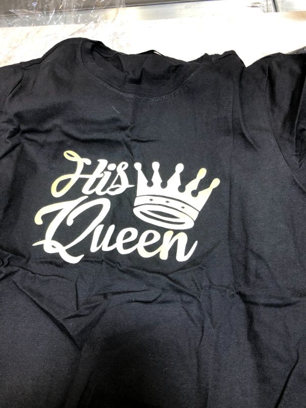 Photo 1 of Fancyqube King & Queen Her King His Queen Matching Cotton T-Shirts Personalized Gift For Couples Valentine Birthday Outfit (SIZE 3XL AND XL)

