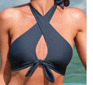 Photo 1 of Cupshe Omniscient Solid Cross Halter Bikini Top (S)
