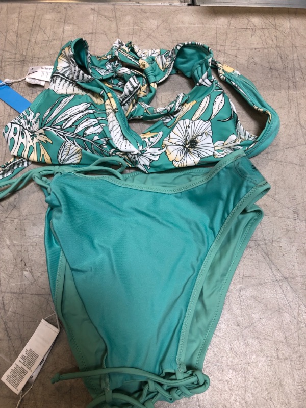 Photo 1 of Fiona Green Lace-Up Bikini Bottom (M)
