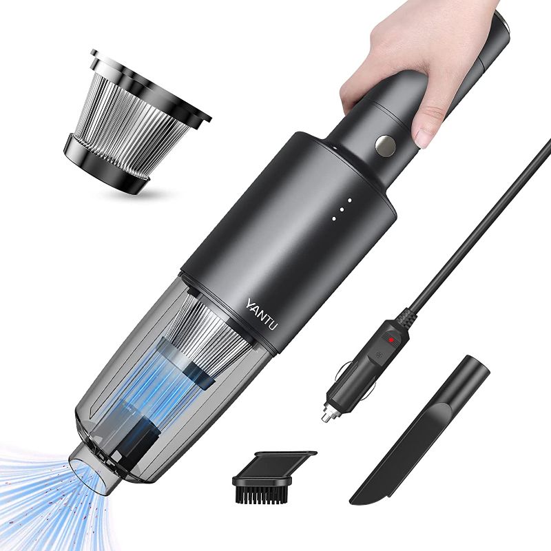 Photo 1 of YANTU Car Vaccum Cleaner, Portable Vacuum with 7500pa Powerful Suction, Mini Car Vacuum with 15FT Corded &Portable Car Accessory, Well-Equipped Car Cleaning Kit, Handheld Vacuum Cleaner for Car
