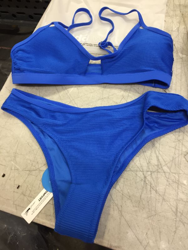 Photo 2 of Kathryn Blue Hollow Out Bikini MEDIUM