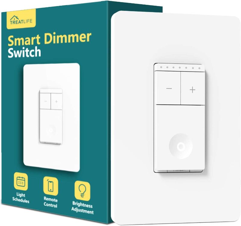 Photo 1 of Treatlife Smart Dimmer Switch, Neutral Wire Needed, 2.4Ghz Wi-Fi Light Switch, Compatible with Alexa and Google Assistant, Schedule, Remote Control, FCC Listed, Single Pole (1 Pack)
