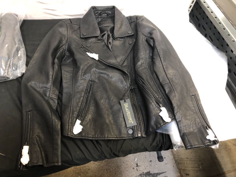 Photo 2 of [BLANKNYC] Womens Luxury Clothing Semi Fitted Vegan Leather Motorcycle Jacket SIZE XS
